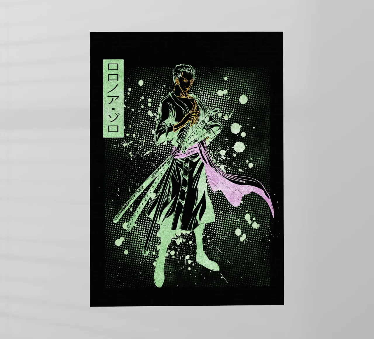 Roronoa Zoro pellicola backlit da Neonartstudio