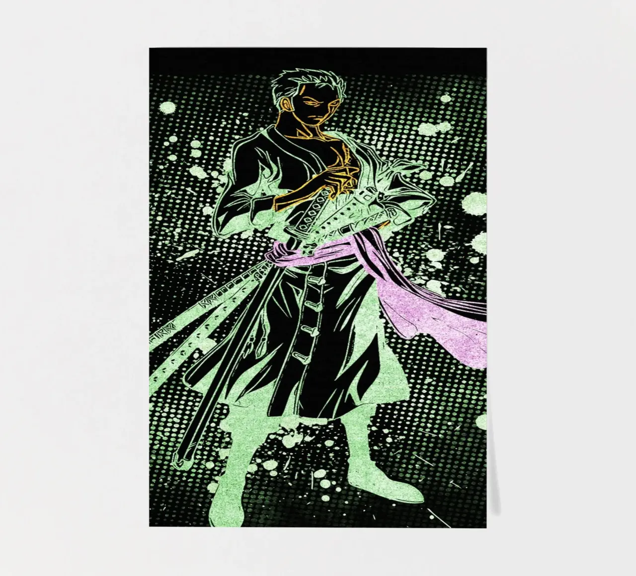 Roronoa Zoro planche autocollant de Neonartstudio