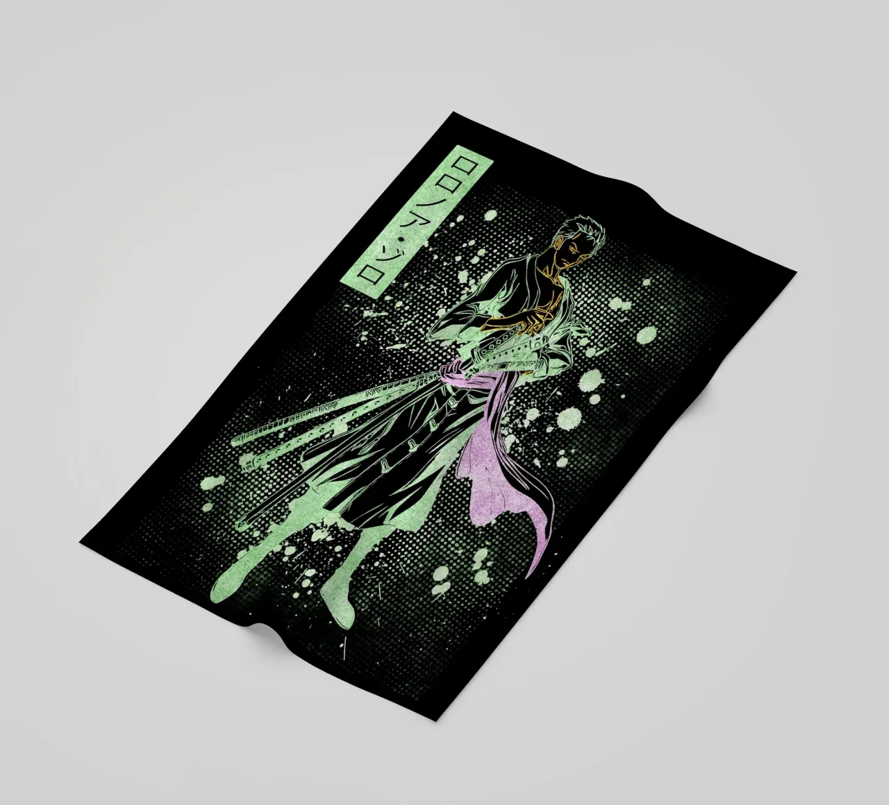 Roronoa Zoro beach towel by Neonartstudio