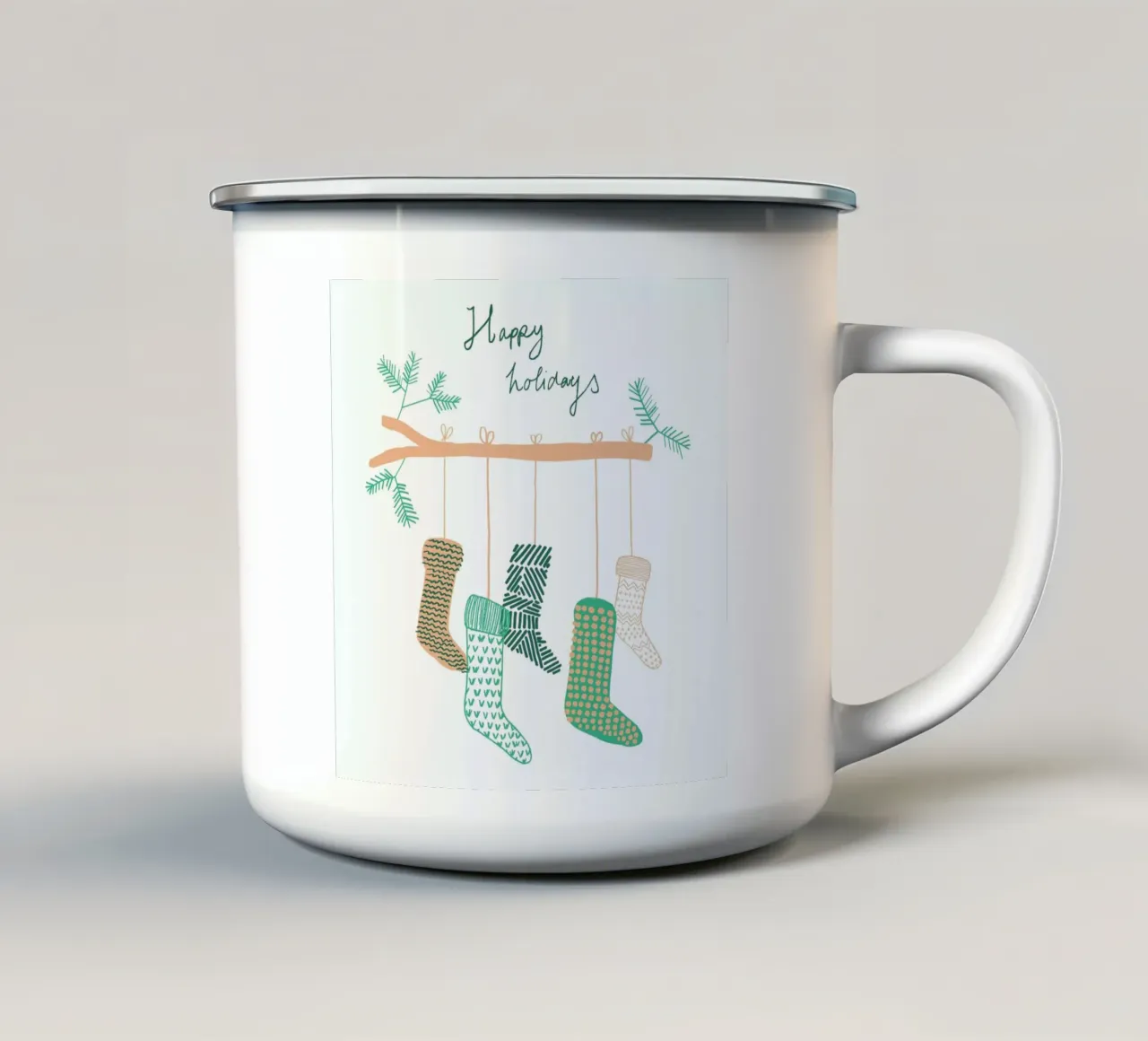 Xmas Happy Holidays 2 tazza in smalto da BlauMaschine