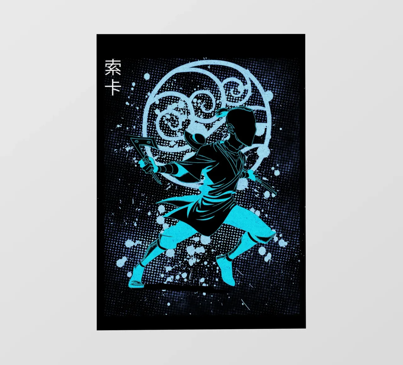Sokka Avatar The Last Airbender pellicola backlit da Neonartstudio