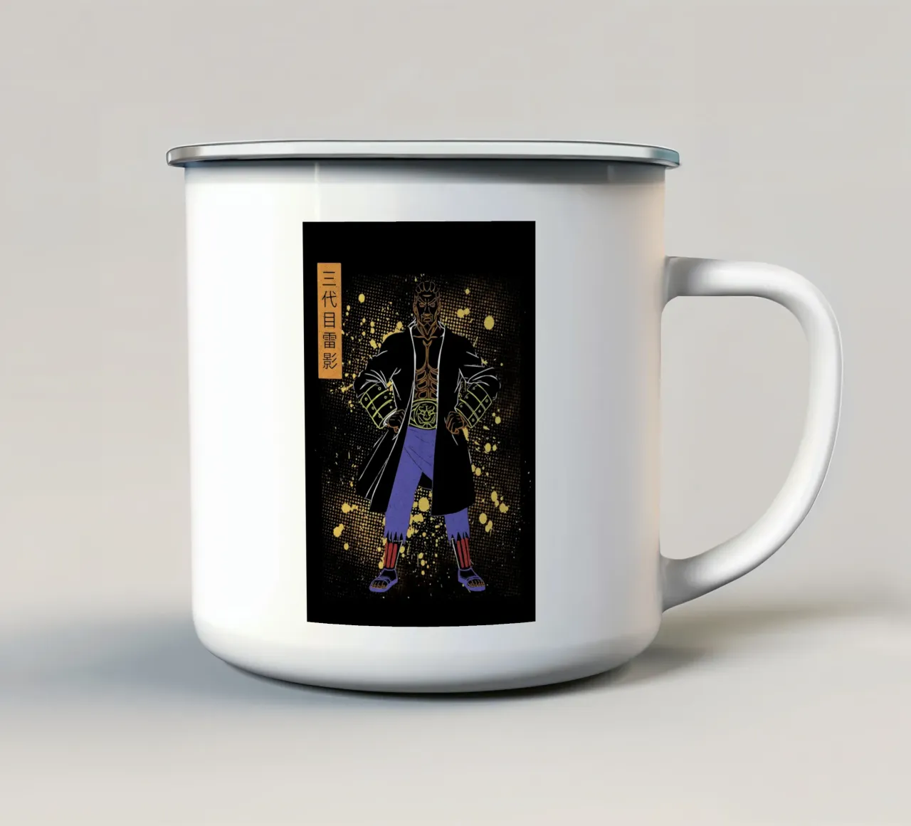 Third Raikage taza de esmalte de Neonartstudio