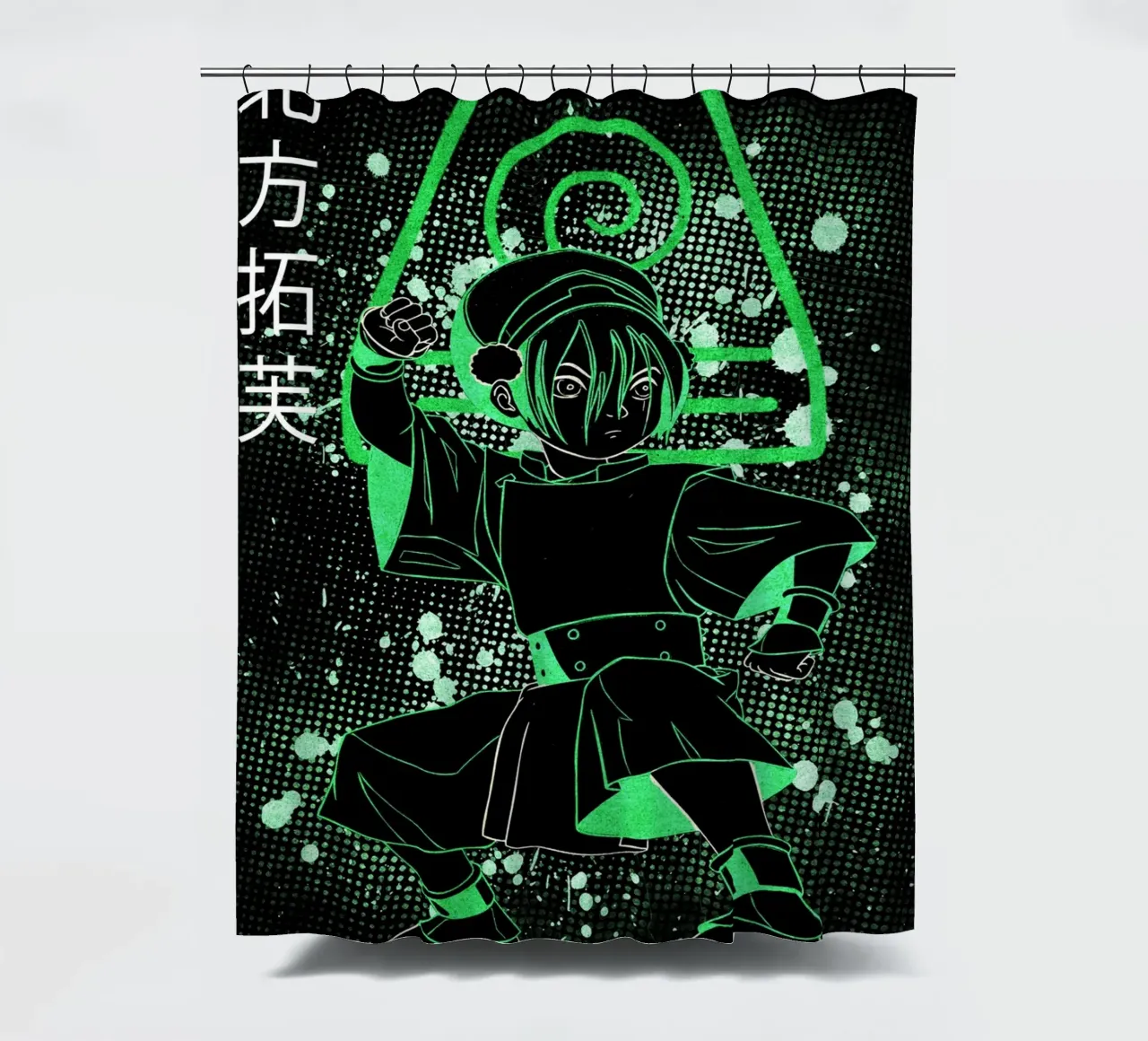 Toph Beifong Avatar The Last Airbender tenda da doccia da Neonartstudio