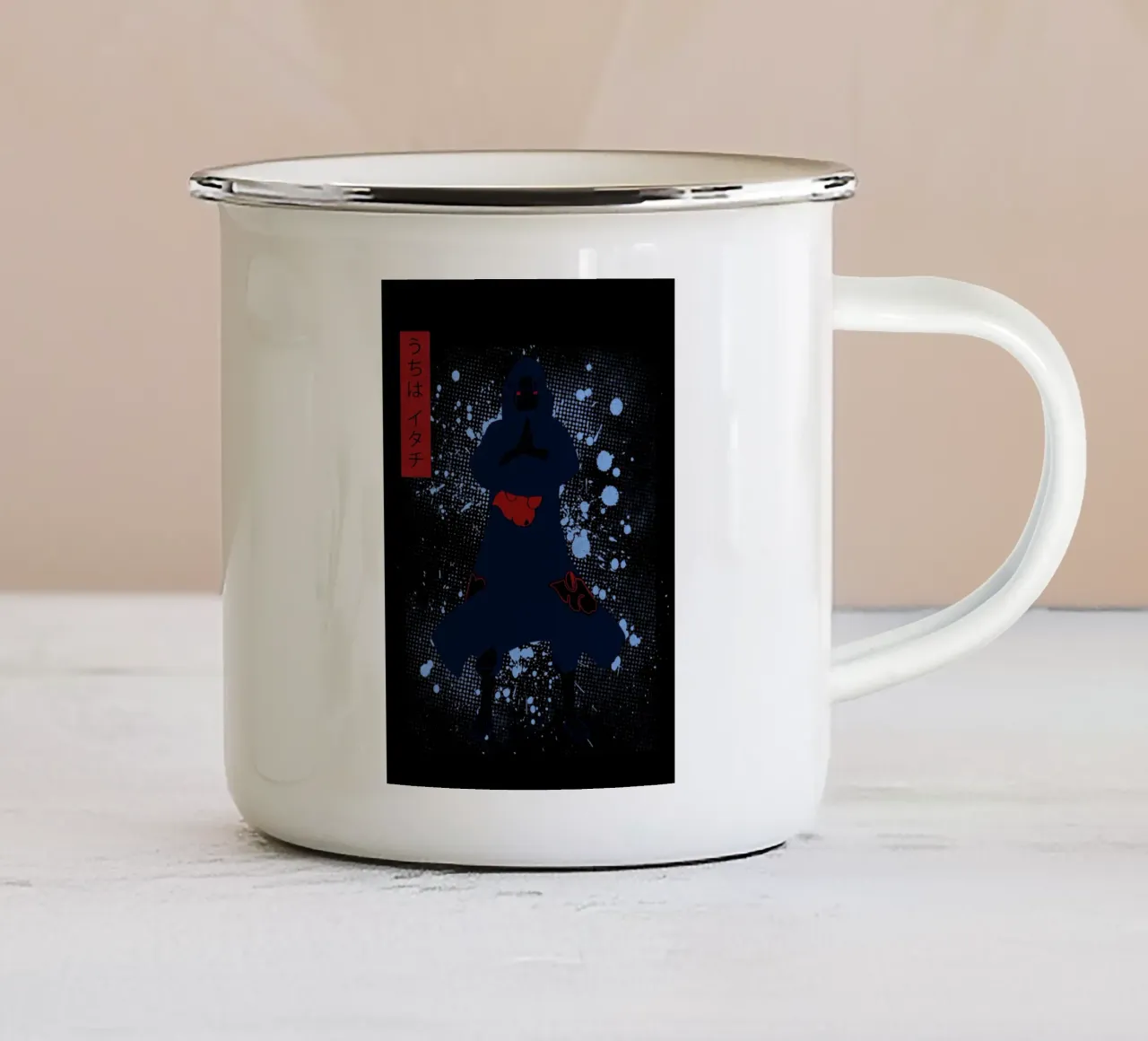 Uchiha Itachi tazza in smalto da Neonartstudio