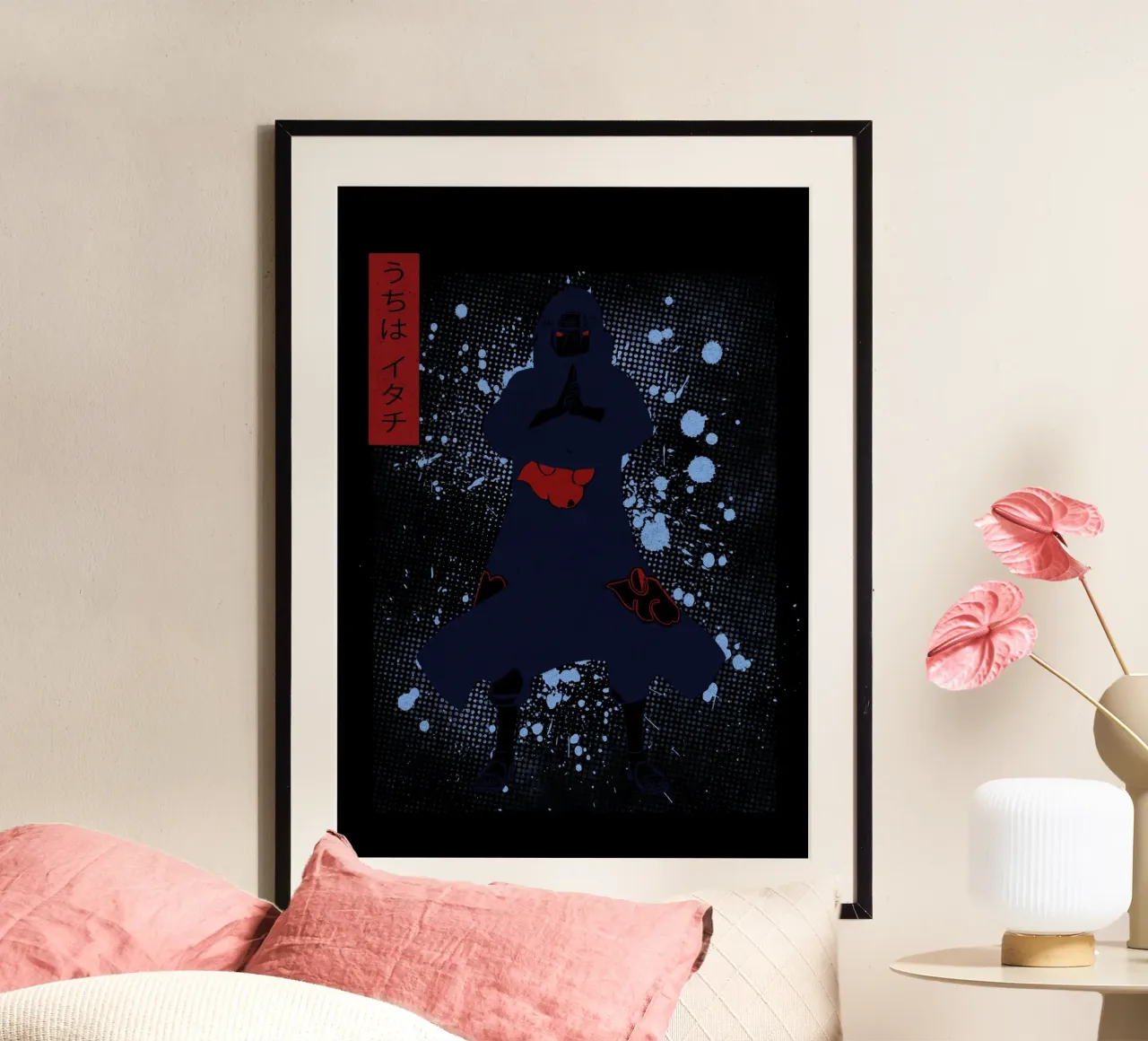 Uchiha Itachi poster con telaio in alluminio da Neonartstudio