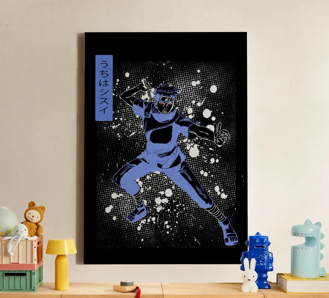 Uchiha Shisui canvas with Floater frame by Neonartstudio
