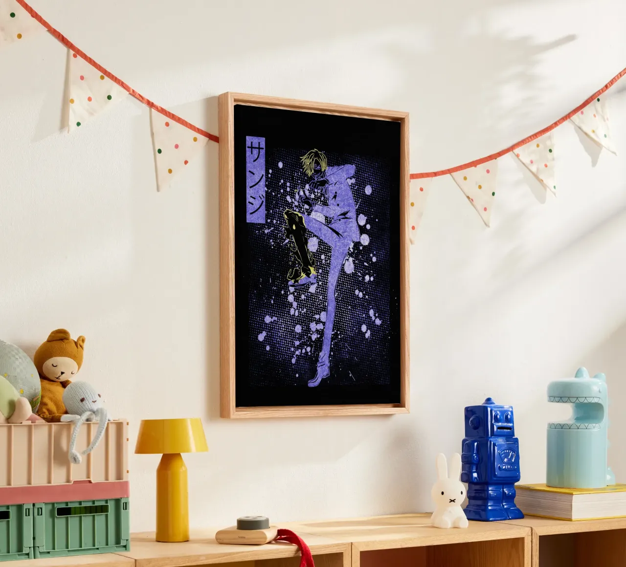 Vinsmoke Sanji tela con Cornice a cassetta da Neonartstudio