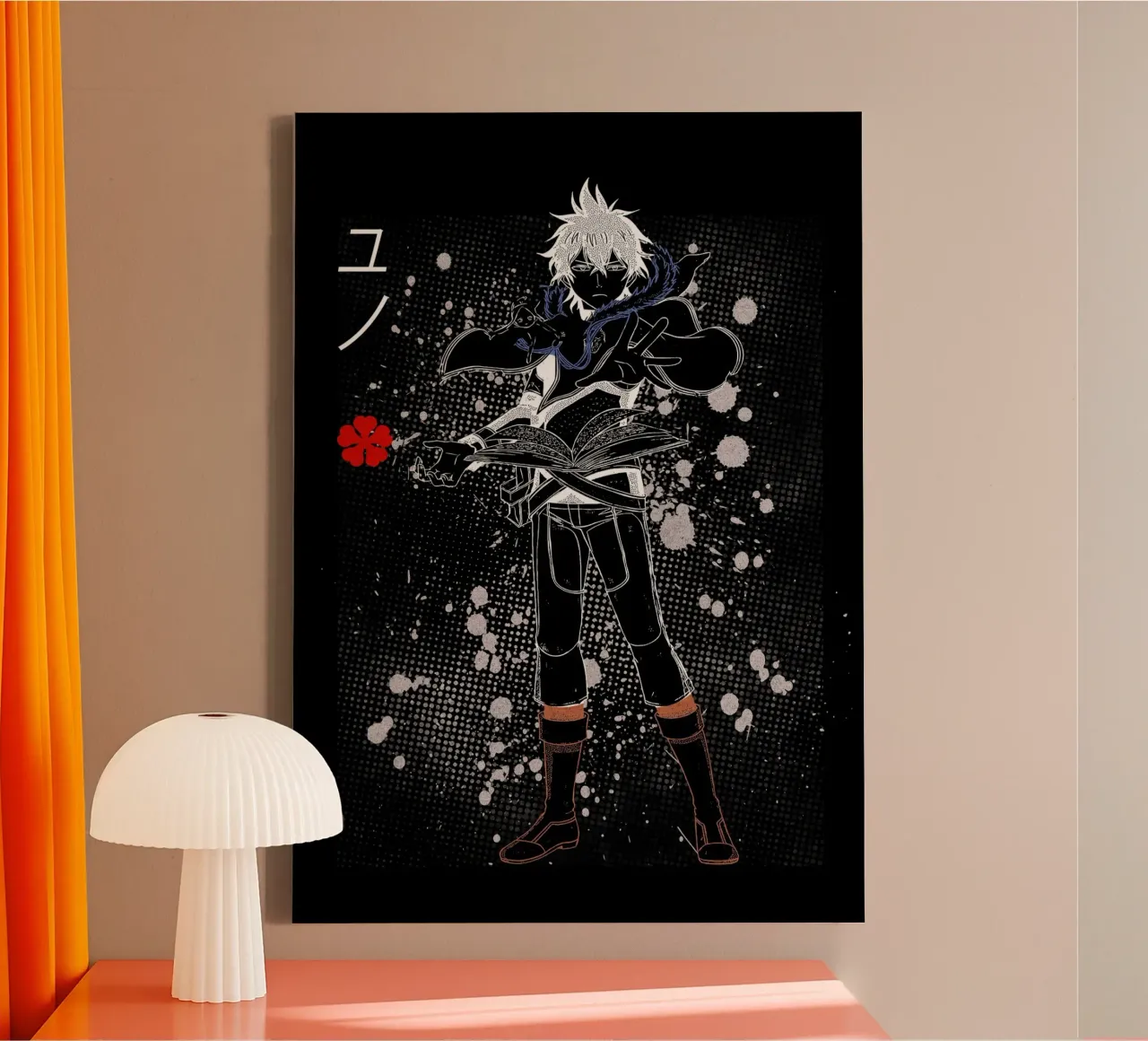 Yuno Black Clover tela con Cornice a cassetta da Neonartstudio