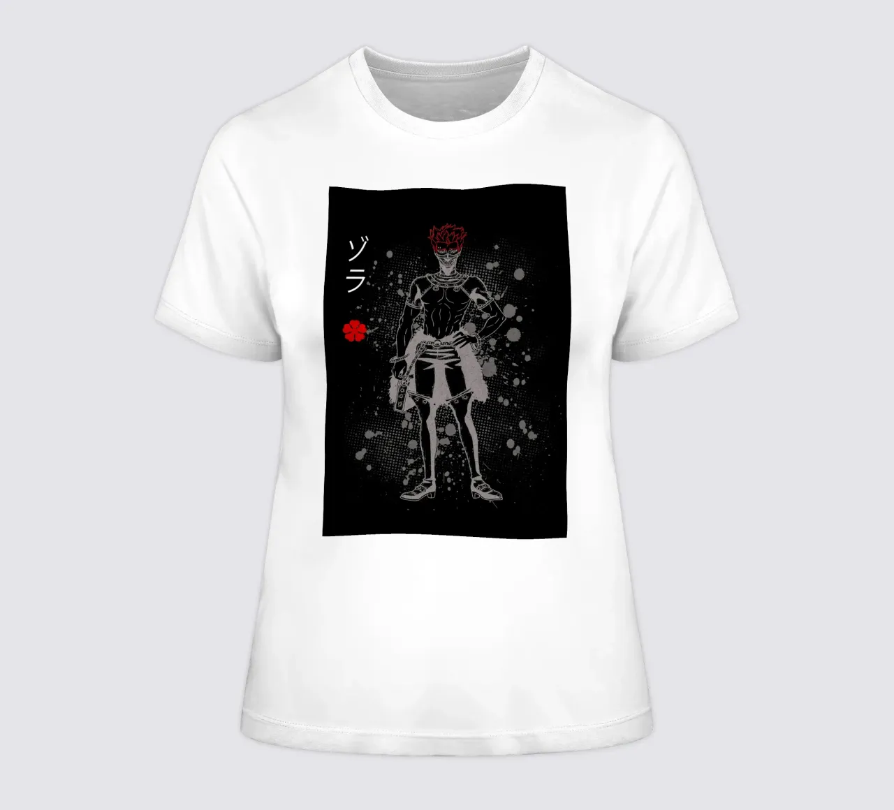 Zora Ideale black clover women's fitted t-shirt by Neonartstudio