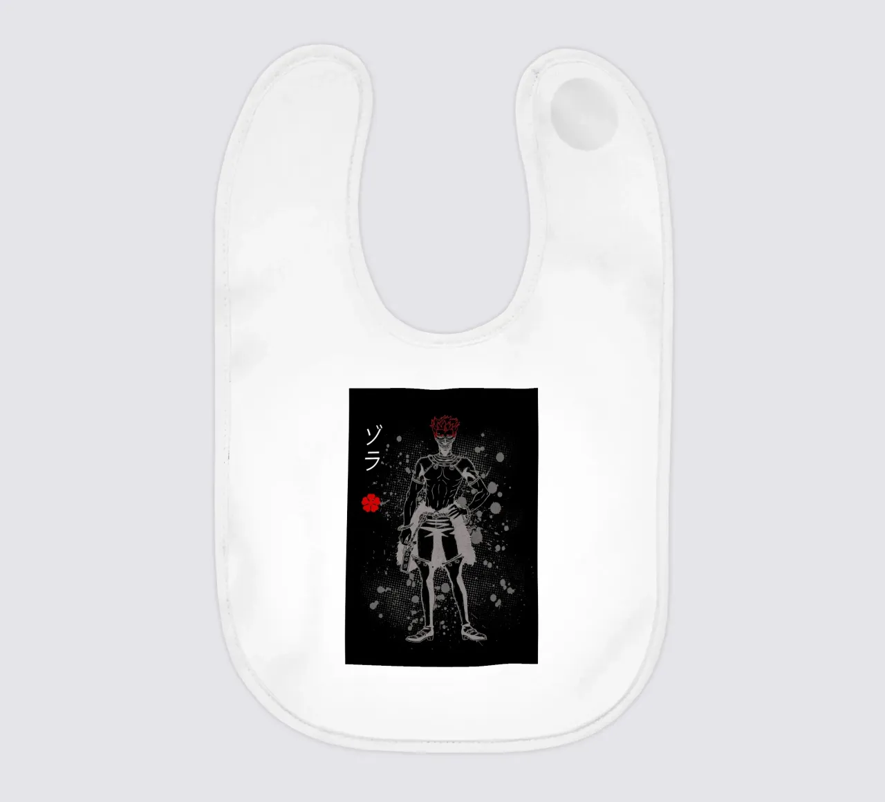Zora Ideale black clover baby bib by Neonartstudio