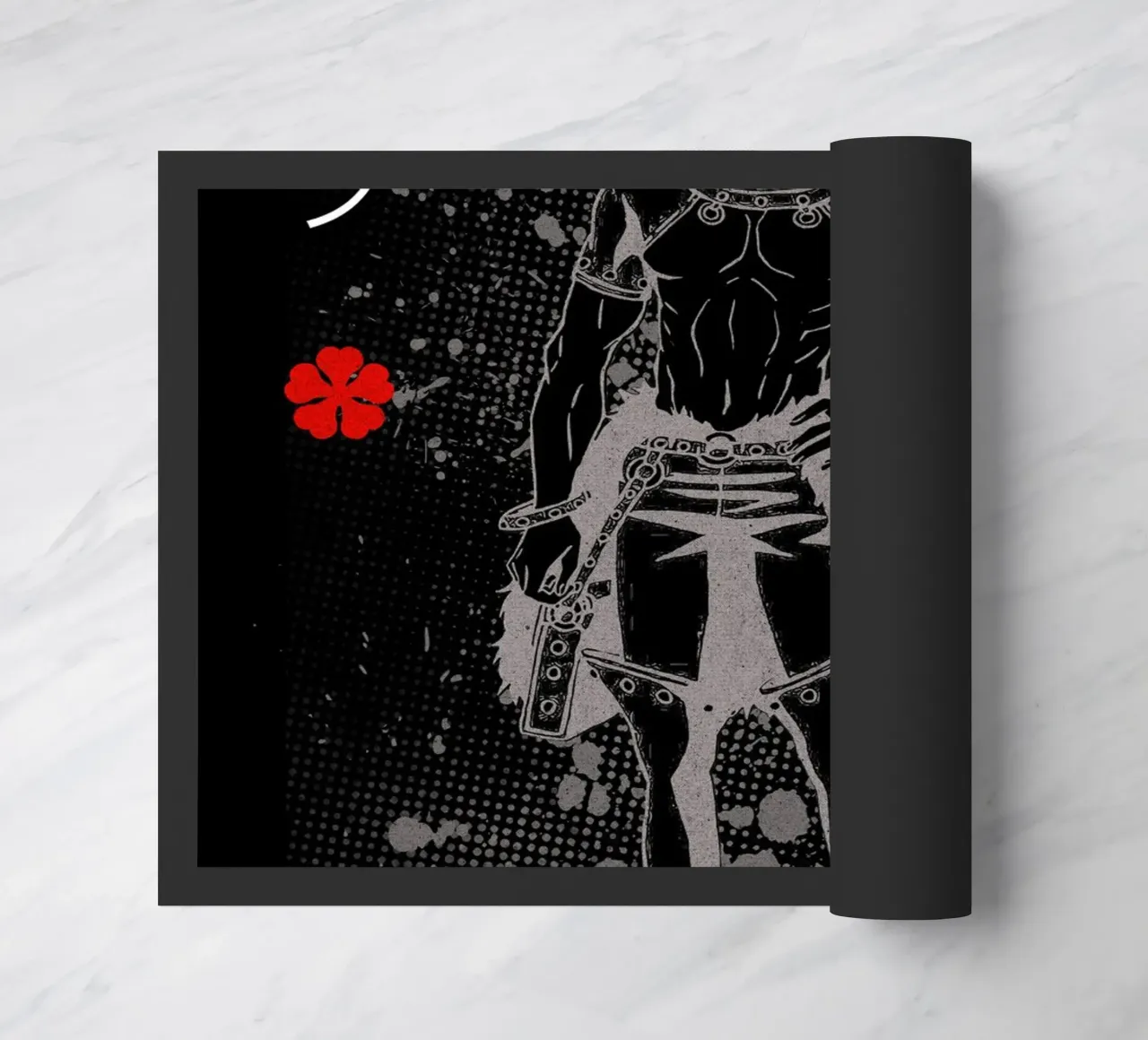 Zora Ideale black clover doormat by Neonartstudio
