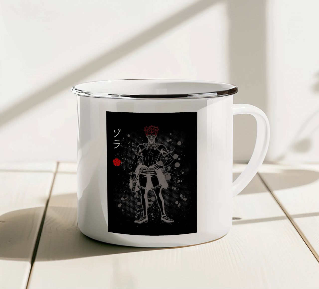 Zora Ideale black clover tazza in smalto da Neonartstudio