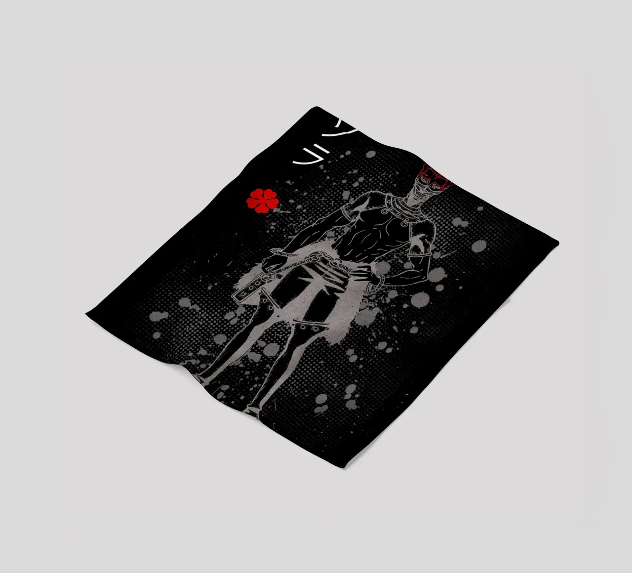 Zora Ideale black clover fleece blanket by Neonartstudio