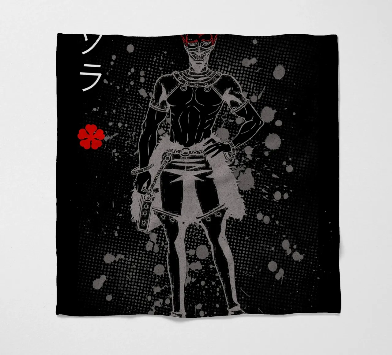 Zora Ideale black clover fleece blanket by Neonartstudio