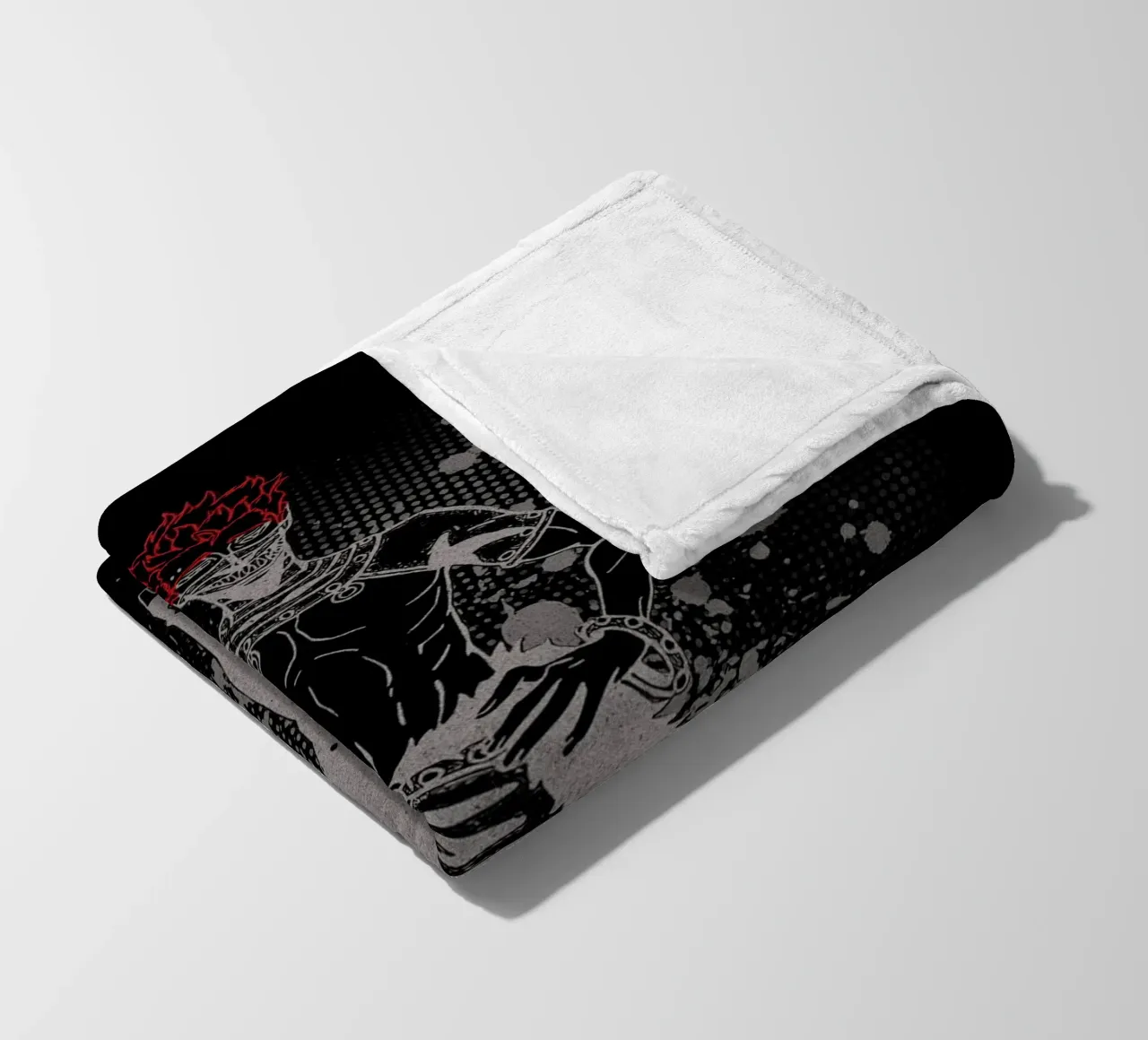 Zora Ideale black clover fleece blanket by Neonartstudio