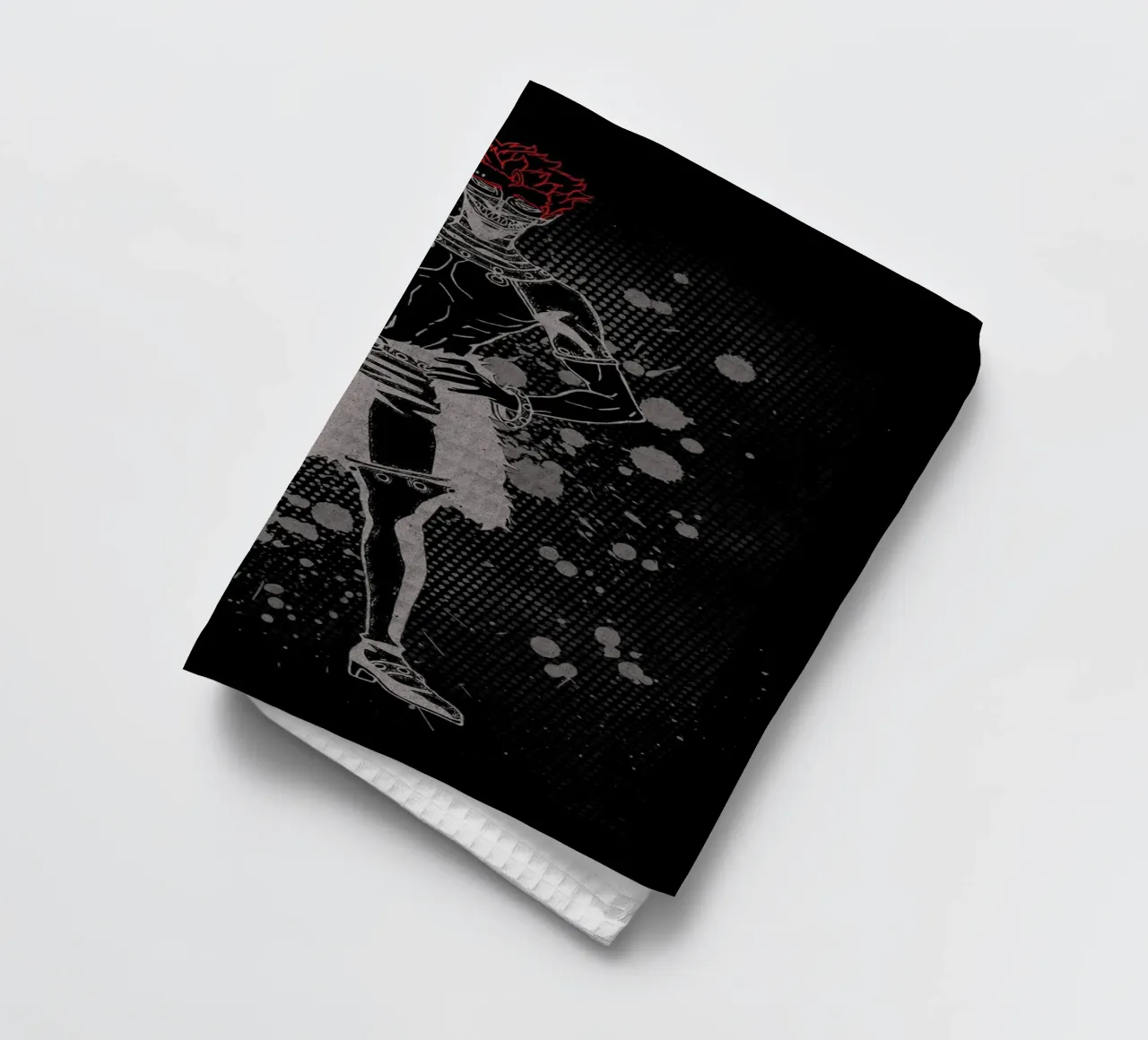 Zora Ideale black clover tea towel by Neonartstudio