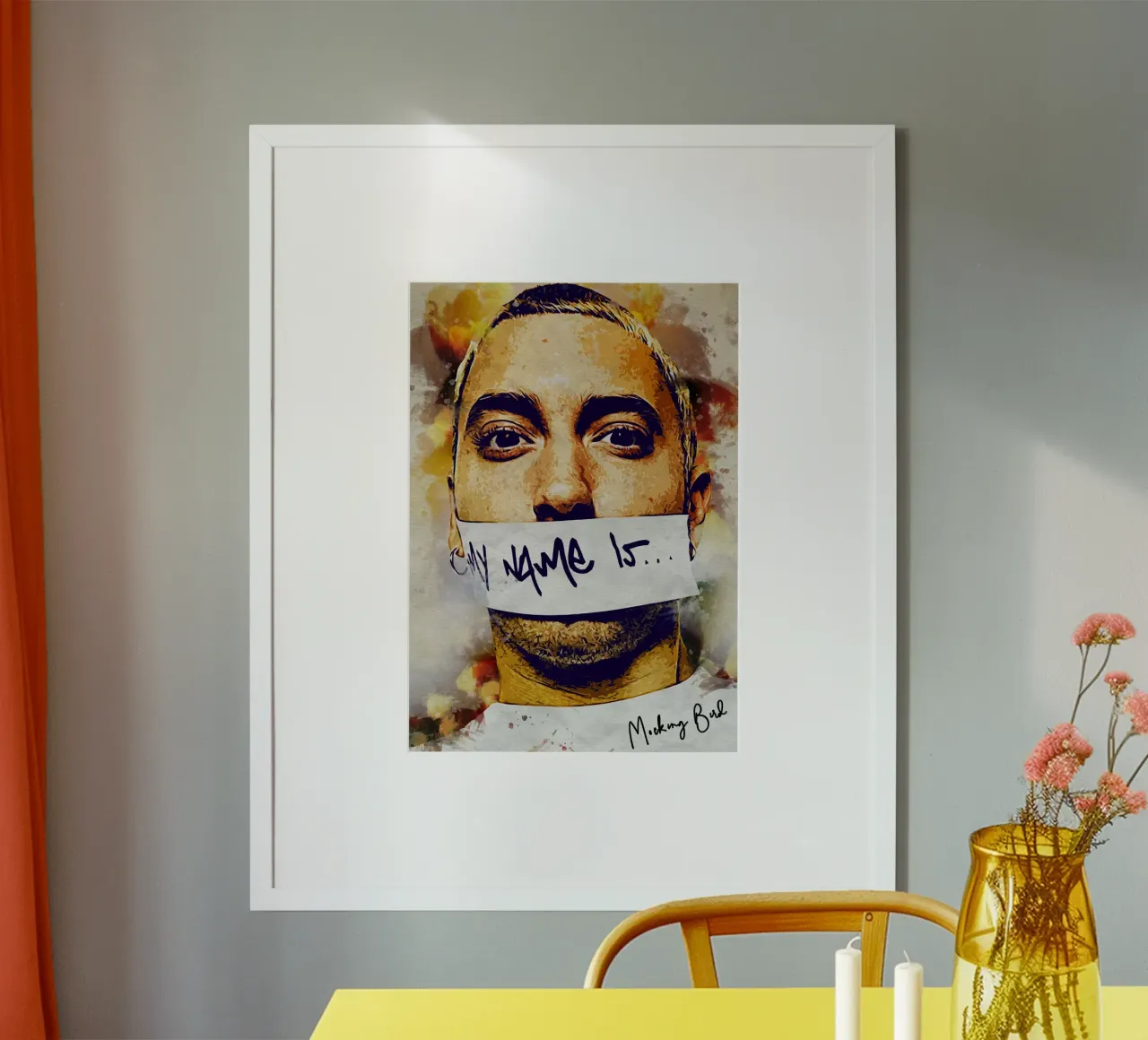 My Name Is poster with plastic frame by neonartroom