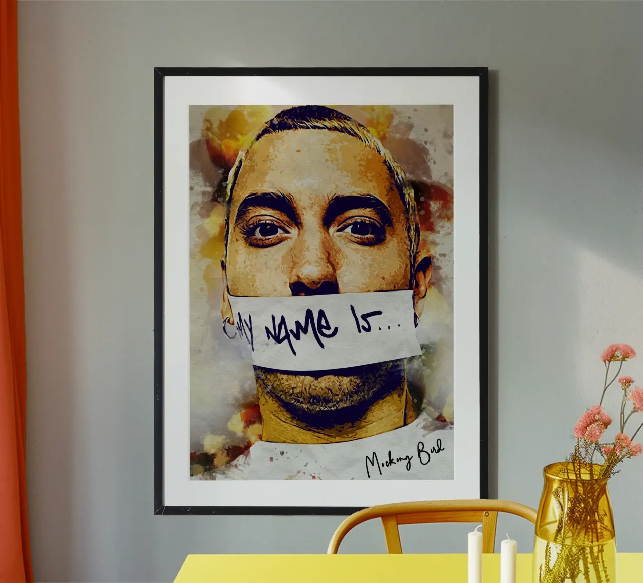 My Name Is poster with plastic frame by neonartroom
