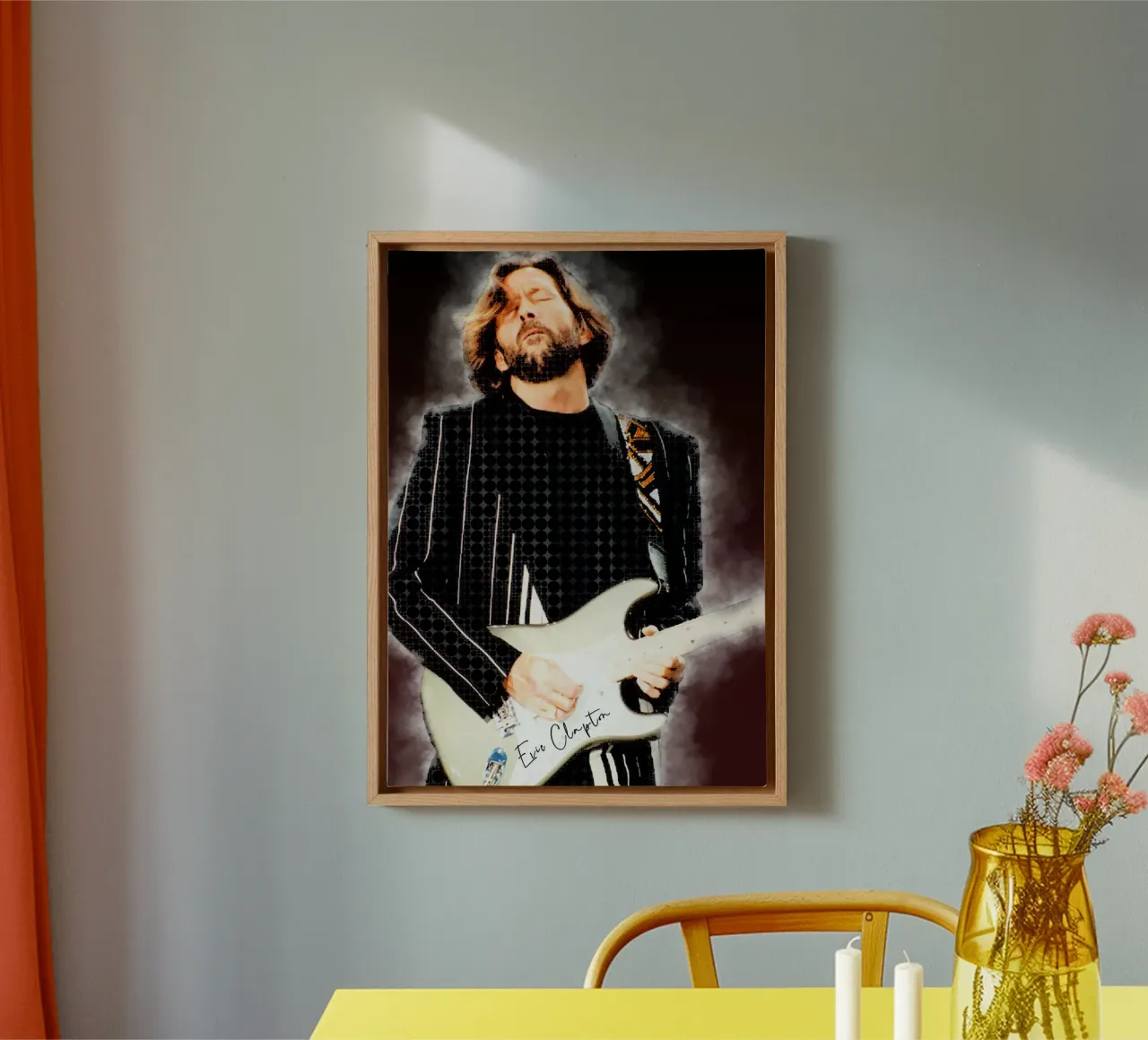 Legend of Clapton canvas with Floater frame by neonartroom