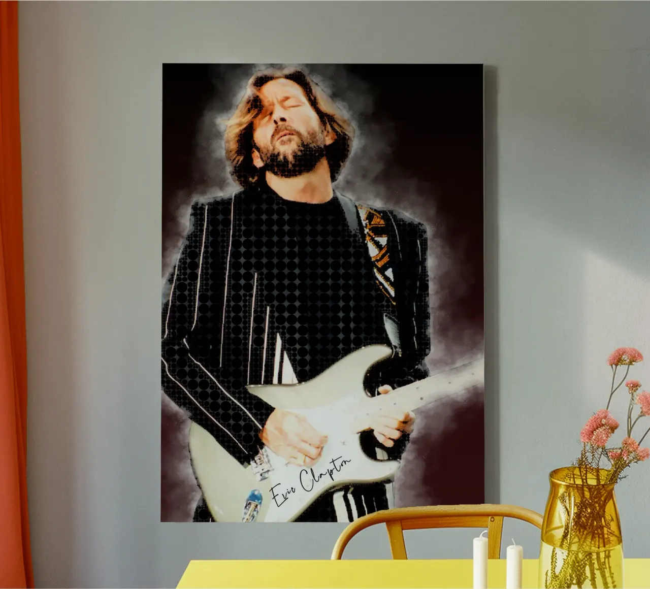 Legend of Clapton canvas with Floater frame by neonartroom