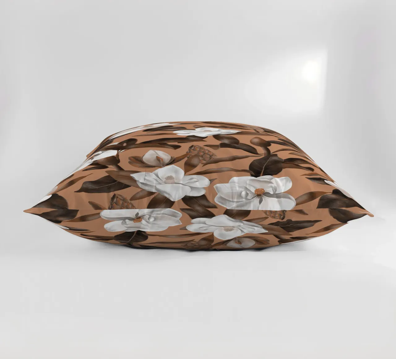Magnolias Orange Pattern cuscino da anisillustration