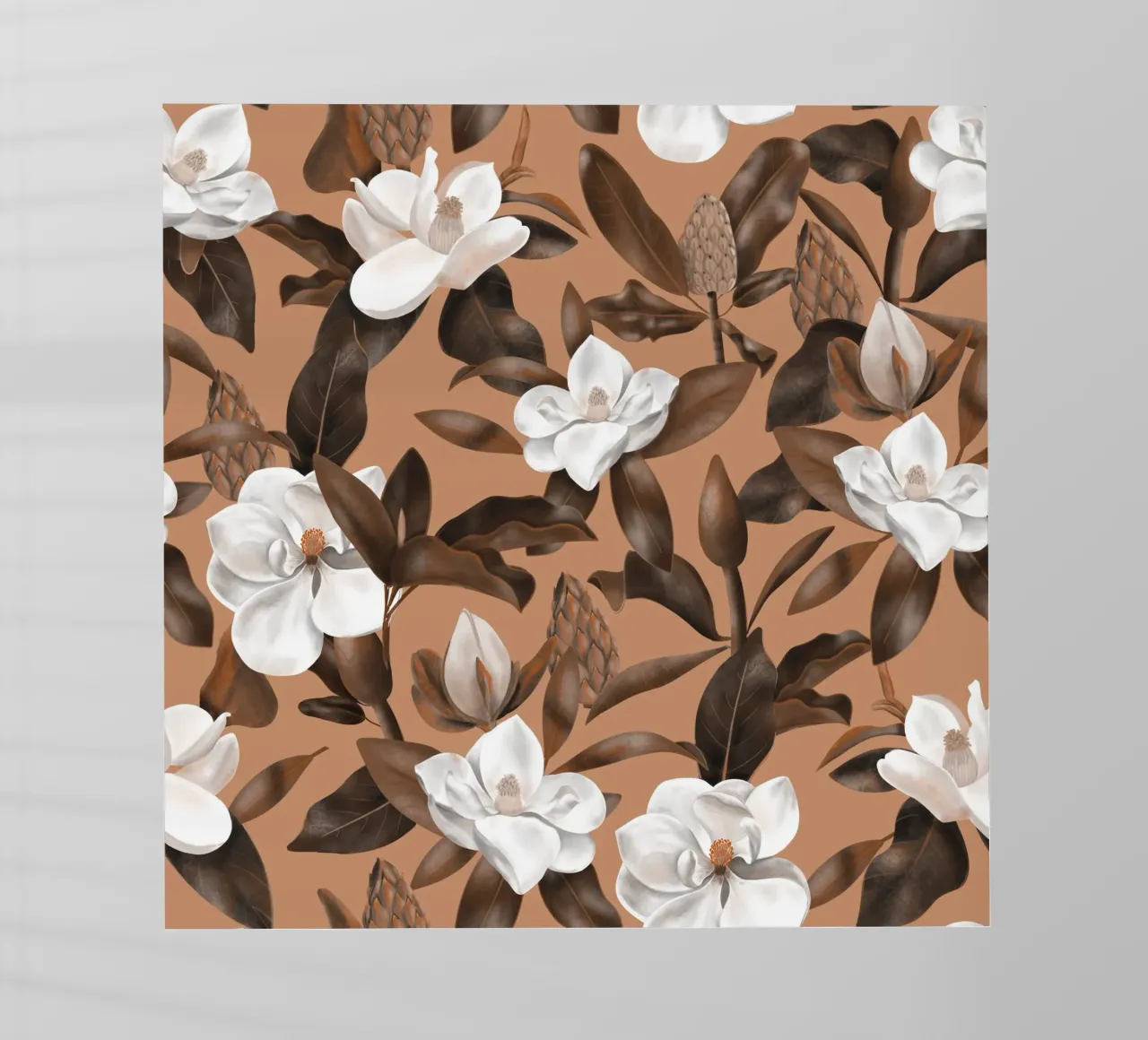 Magnolias Orange Pattern pellicola backlit da anisillustration