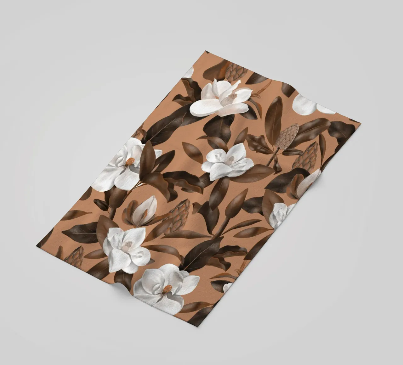 Magnolias Orange Pattern telo mare da anisillustration
