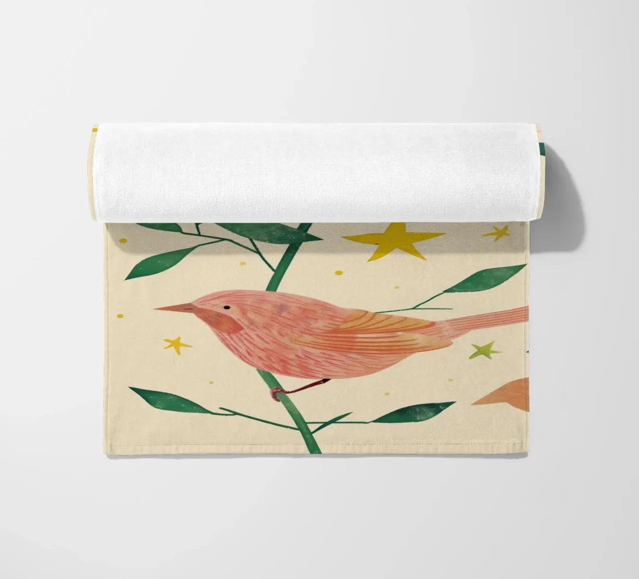 Boho Botanical Birds Cute Animal Moon and Stars Camera dei bambini telo mare da Gentle Echoes Art
