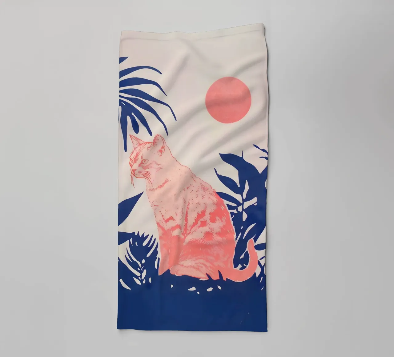 Tropical Cat Print towel by Cat Grafic Design