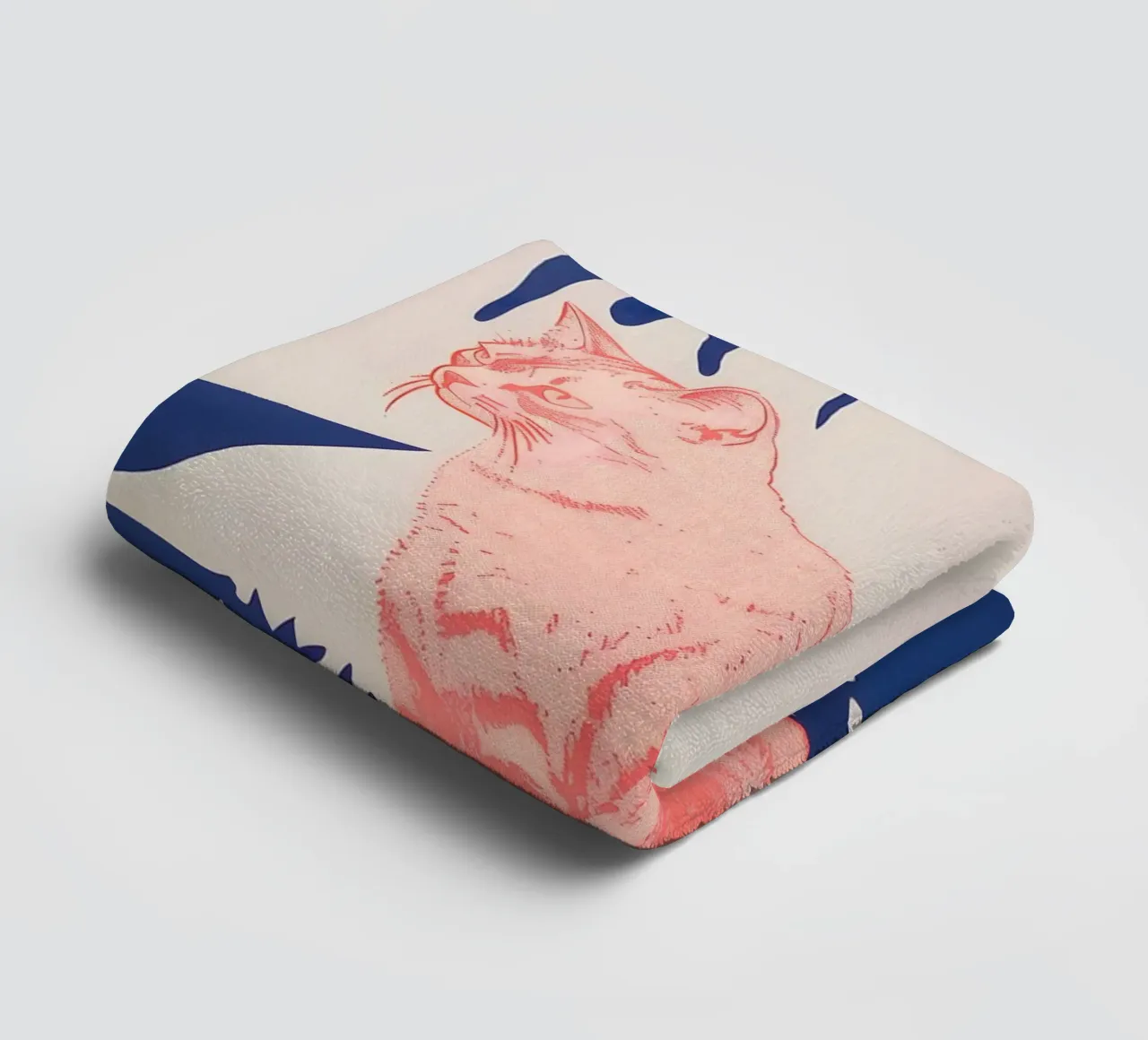 Tropical Cat Print towel by Cat Grafic Design