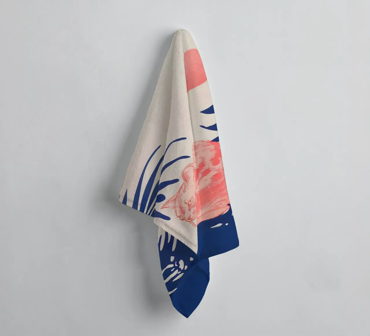 Tropical Cat Print towel by Cat Grafic Design