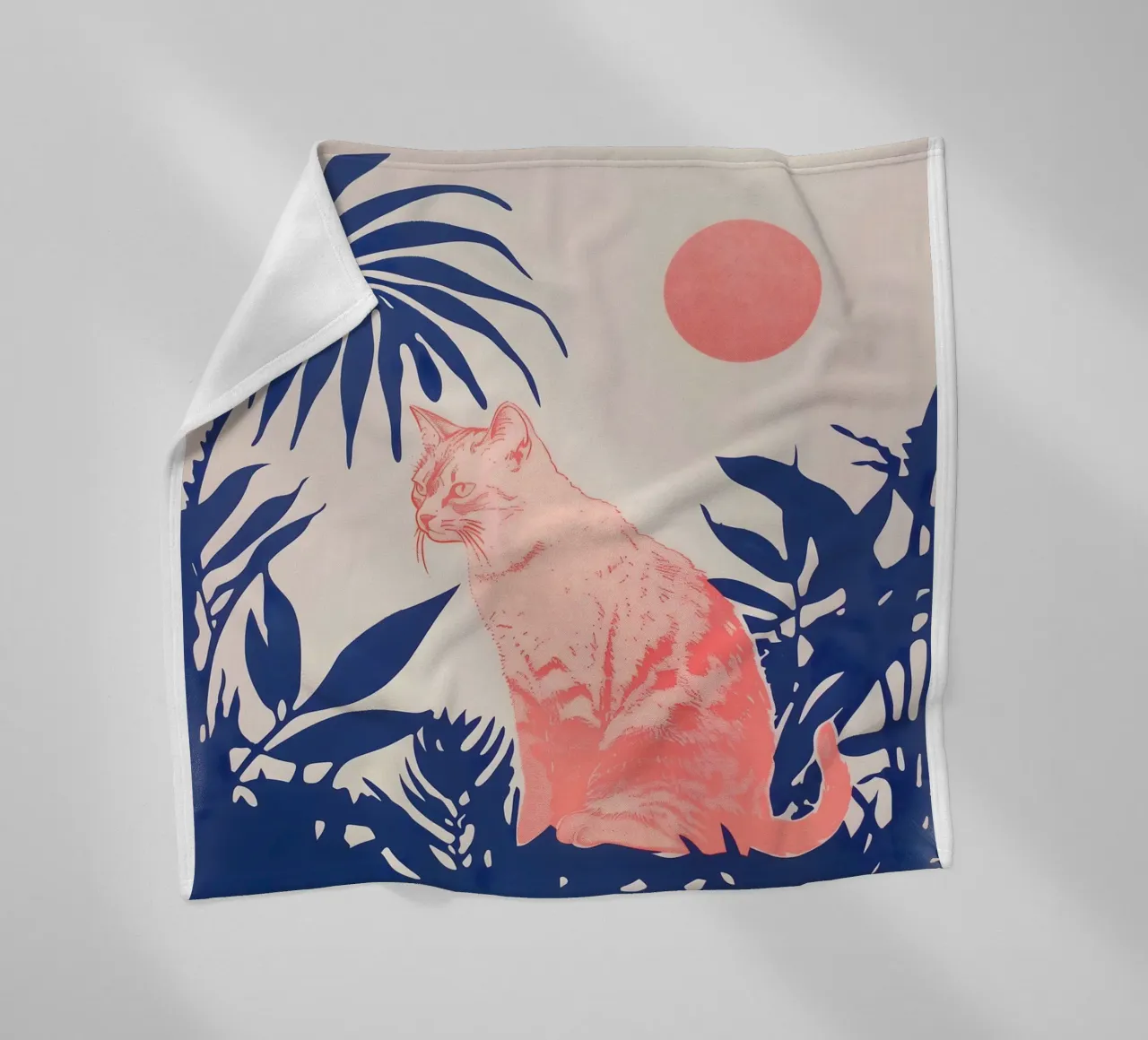 Tropische kattenprint fleecedeken van Cat Grafic Design