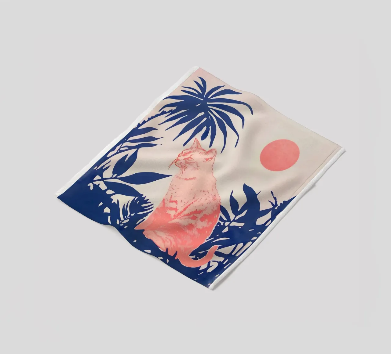 Tropische kattenprint fleecedeken van Cat Grafic Design