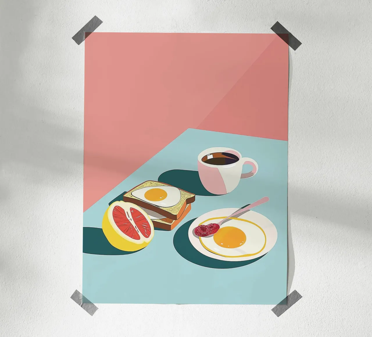 Morning Poster mit Aluminium Rahmen von Hey Vincent