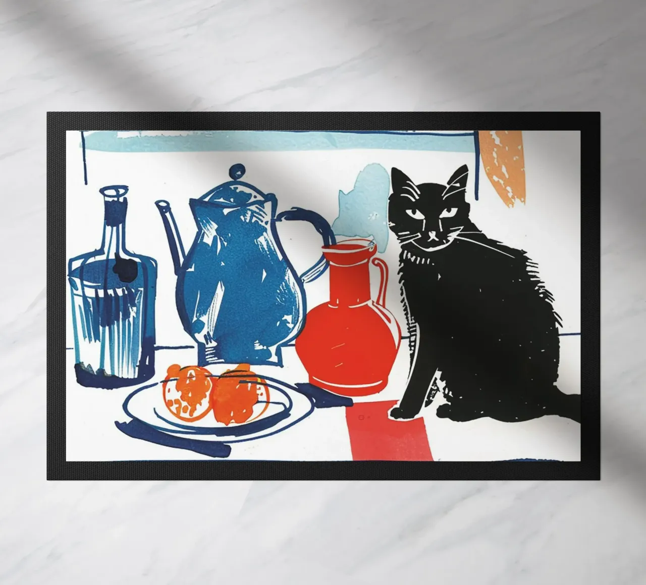 Whimsical Still Life with a Black Cat zerbino da Hey Vincent
