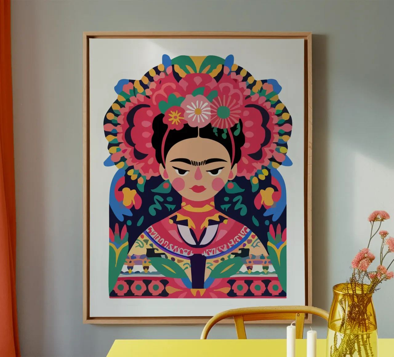 Frida Kahlo tela con Cornice a cassetta da Hey Vincent