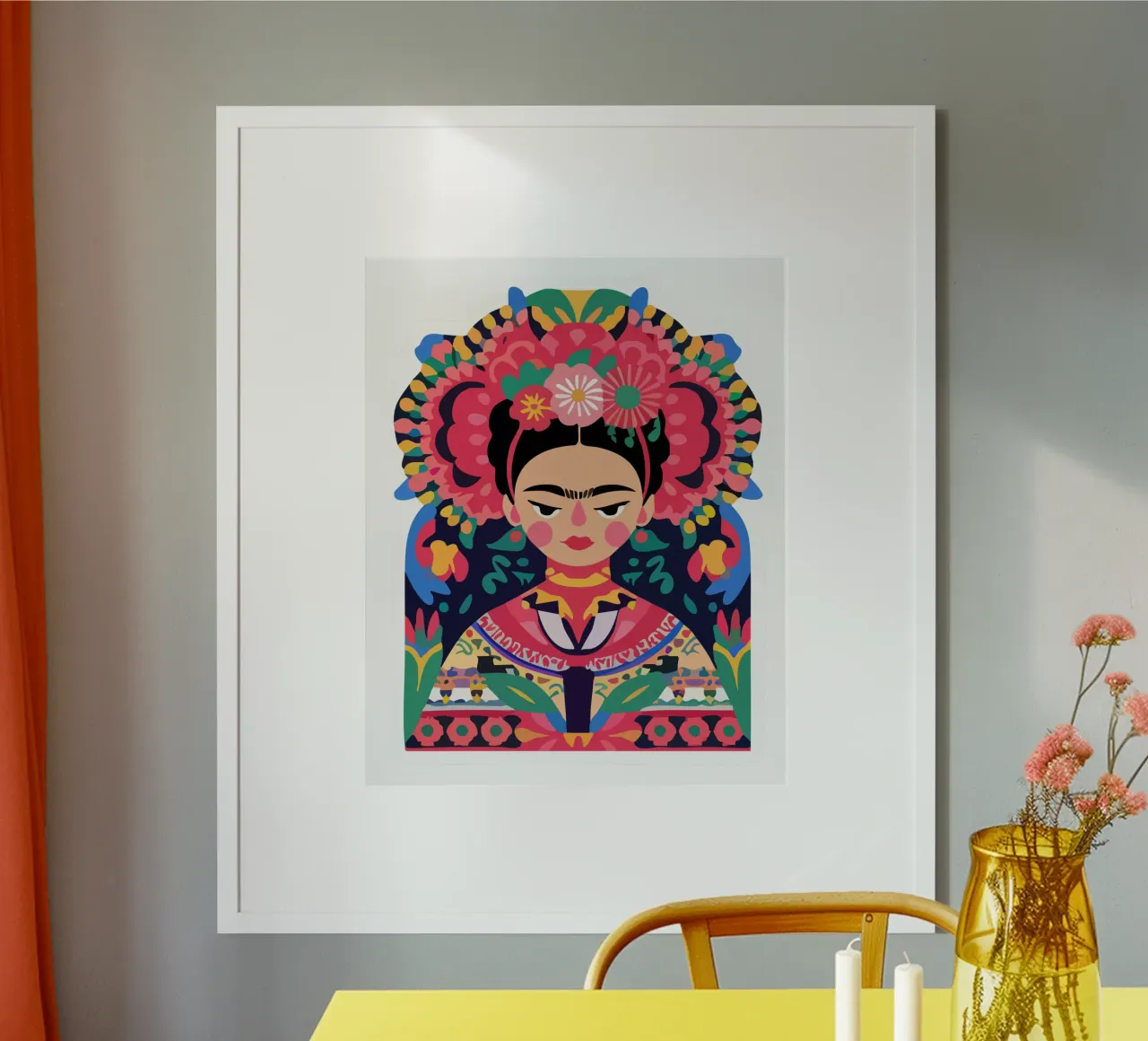 Frida Kahlo poster con telaio in plastica da Hey Vincent