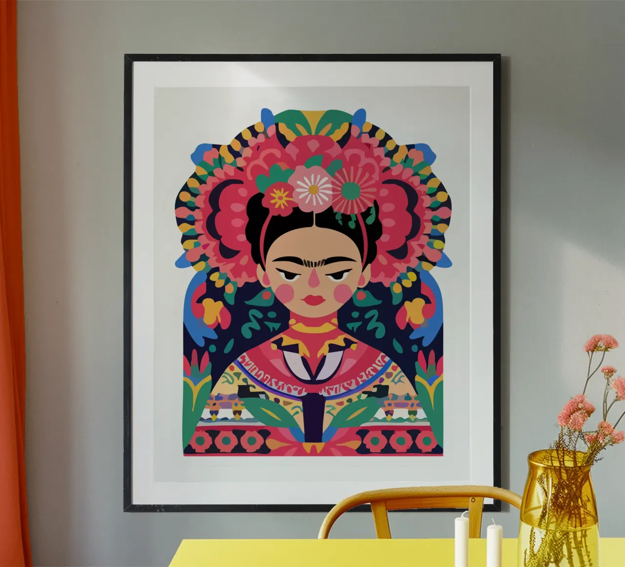 Frida Kahlo poster con telaio in plastica da Hey Vincent