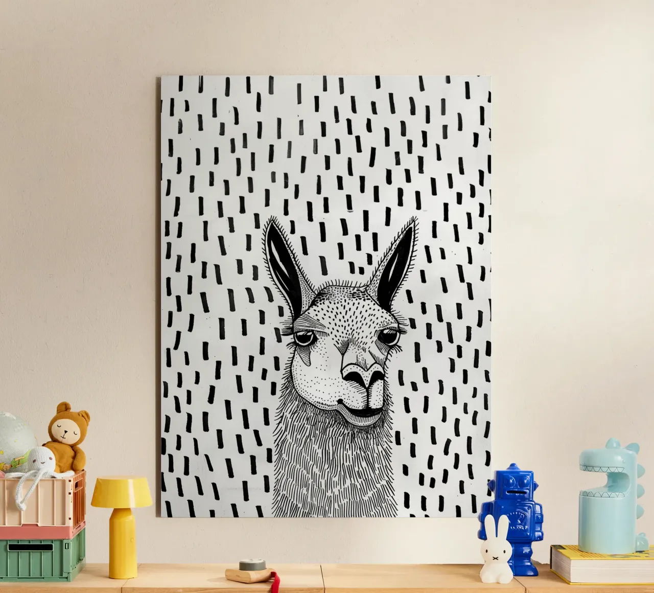 Sketch Lama alluminio dibond da Hey Vincent