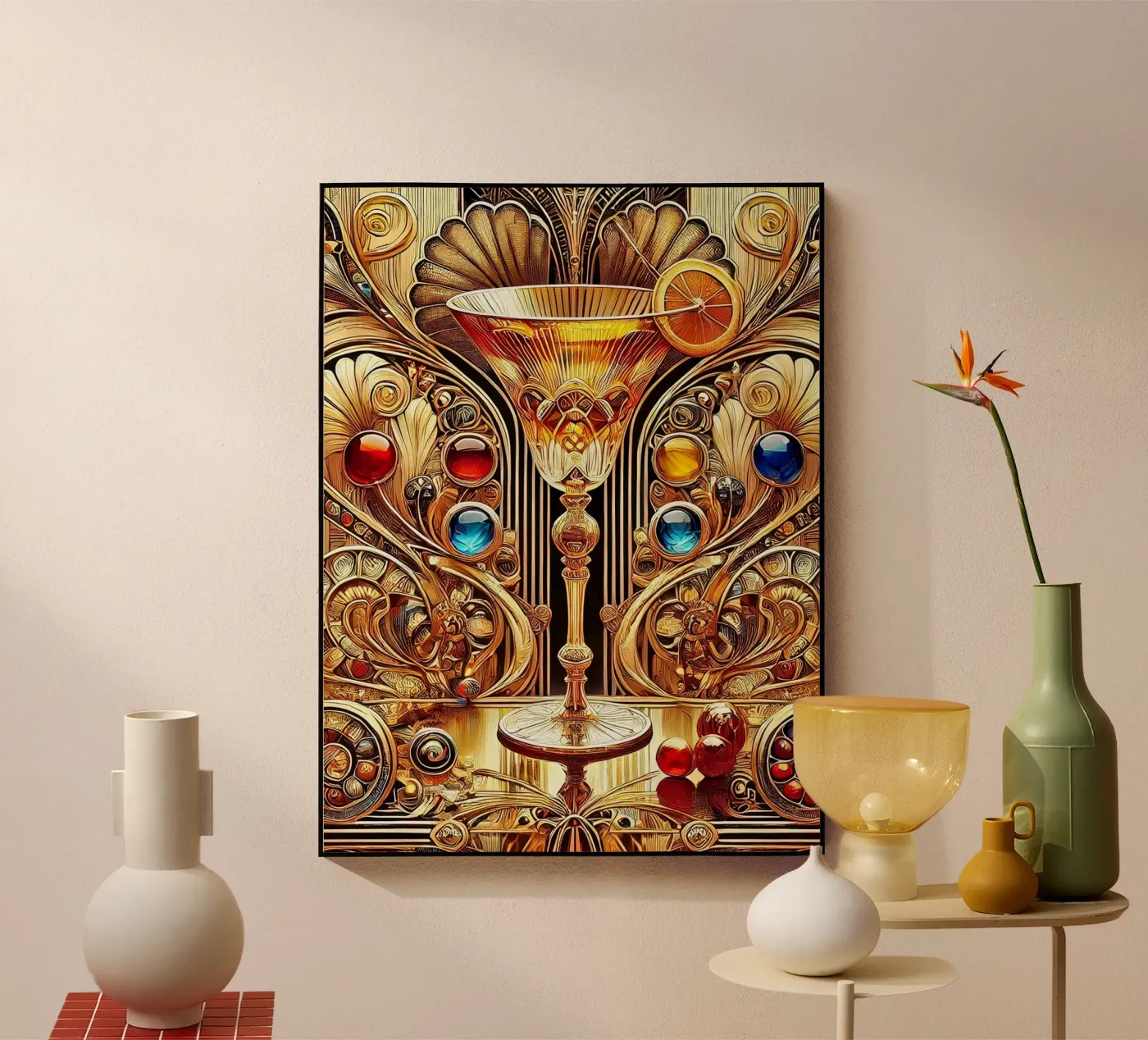 Bicchiere da liquore plexiglass da Art-Nouveau-Dsg