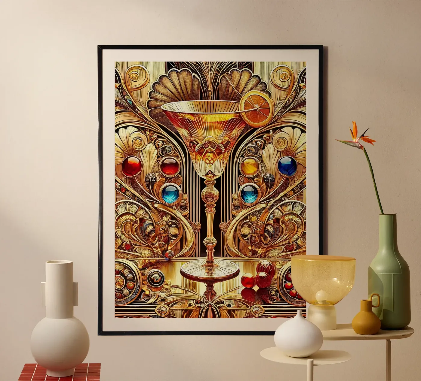 Bicchiere da liquore poster da Art-Nouveau-Dsg