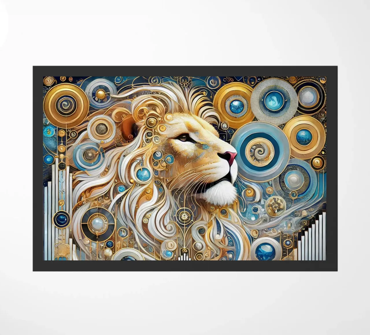 Leone blu e oro zerbino da Art-Nouveau-Dsg