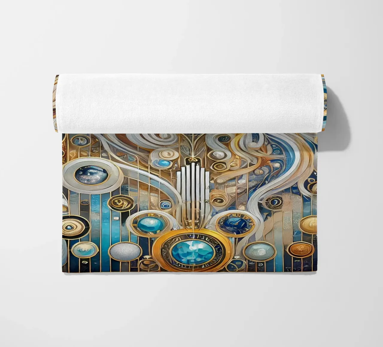 Blue and gold lion telo mare da Art-Nouveau-Dsg