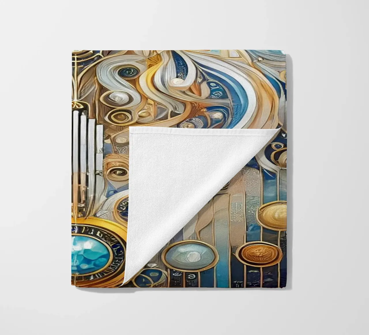 Blue and gold lion telo mare da Art-Nouveau-Dsg