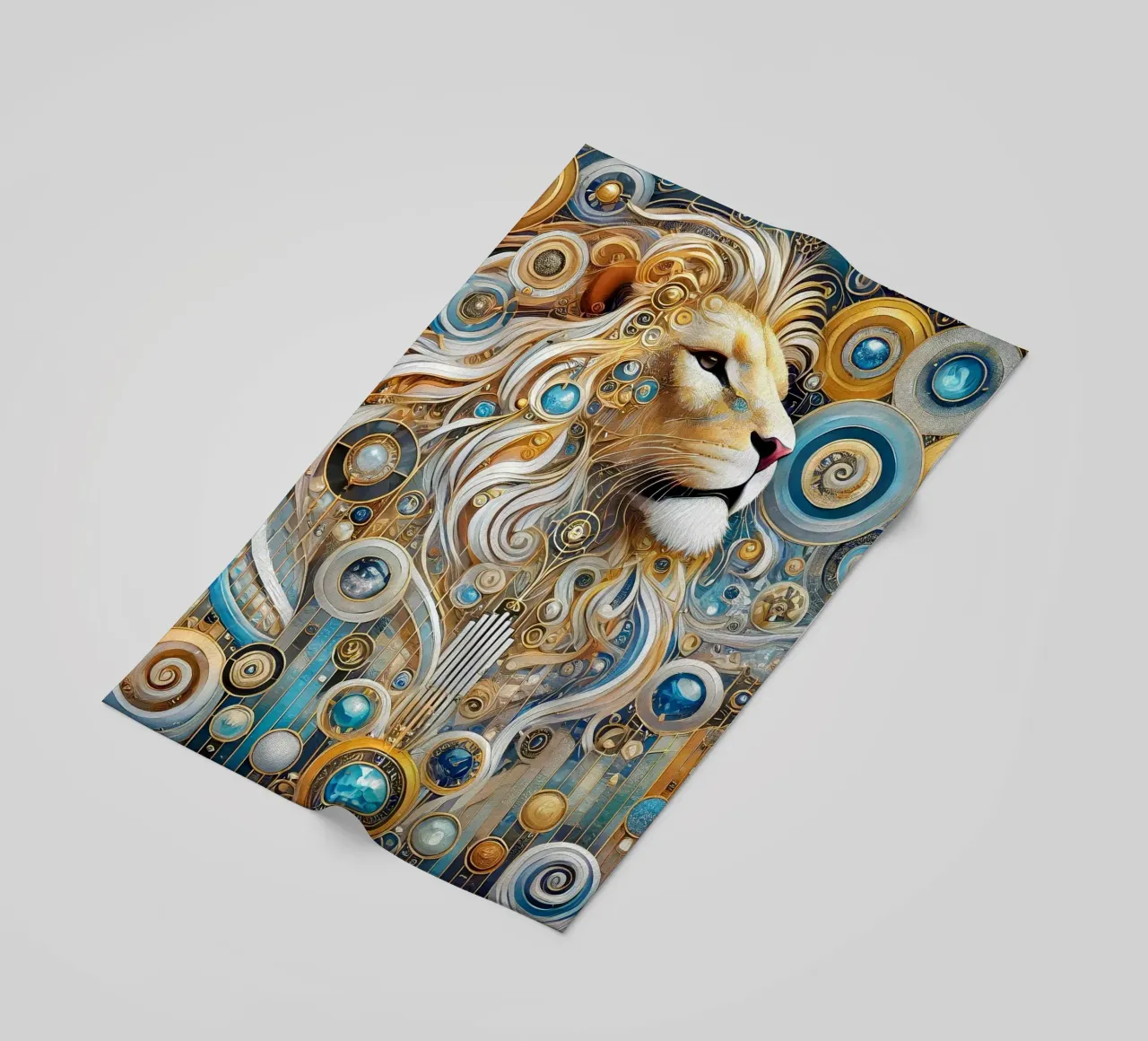 Blue and gold lion telo mare da Art-Nouveau-Dsg