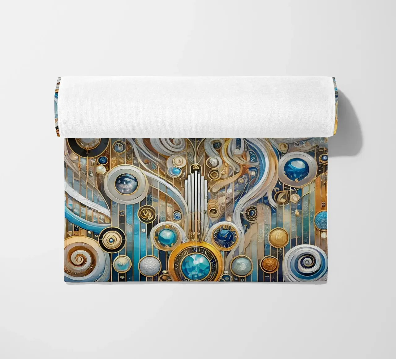 Blue and gold lion telo mare da Art-Nouveau-Dsg