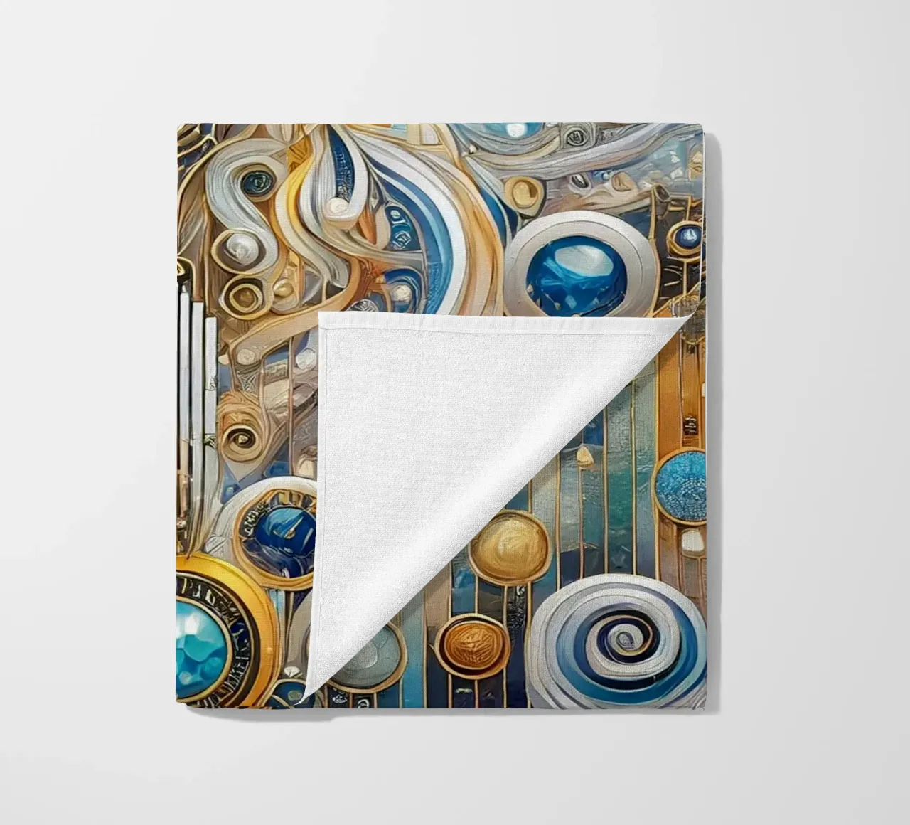 Blue and gold lion telo mare da Art-Nouveau-Dsg