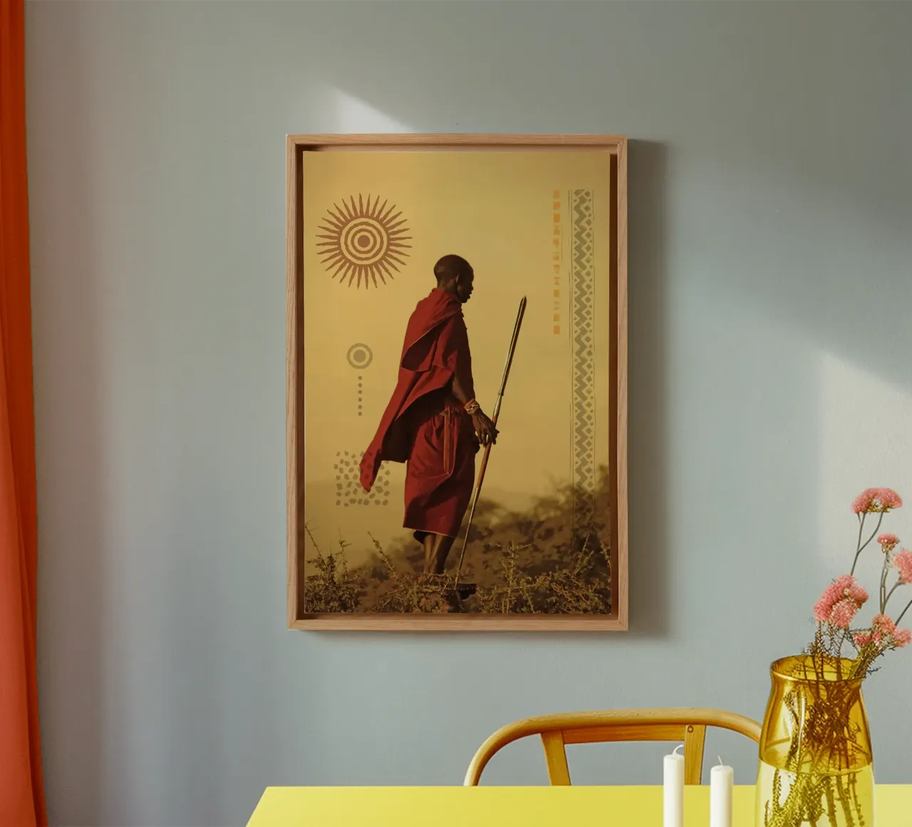Masai Red Sol tela con Cornice a cassetta da ArtColorCreation