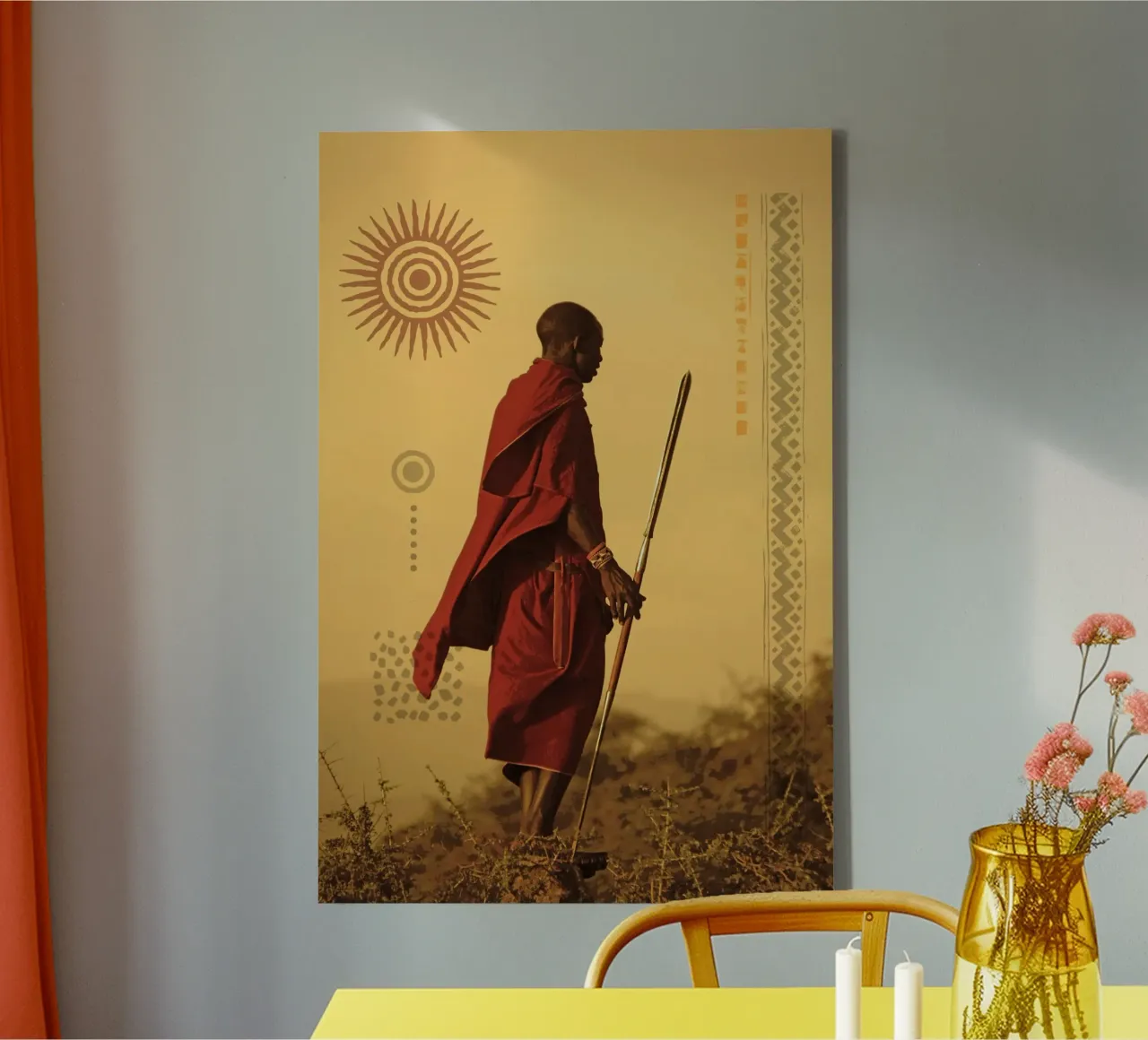 Masai Red Sol tela con Cornice a cassetta da ArtColorCreation