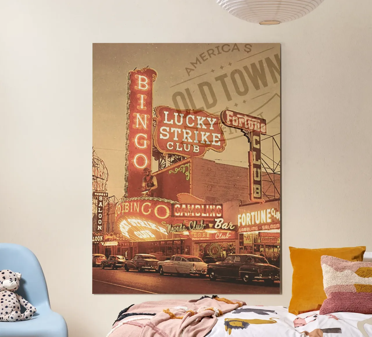 Casino Old Town poster with wooden frame by ArtColorCreation